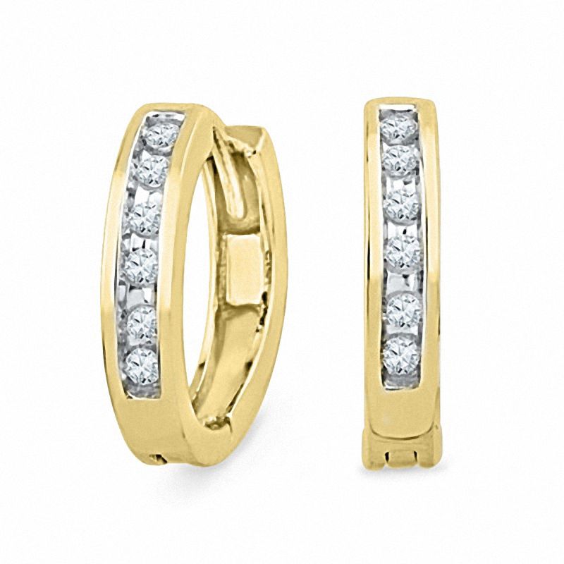 Men's 1/2 CT. T.W. Diamond Hoop Earrings in 10K Gold