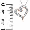 Thumbnail Image 1 of 1/5 CT. T.W. Diamond Tilted Heart Pendant in 10K Rose Gold