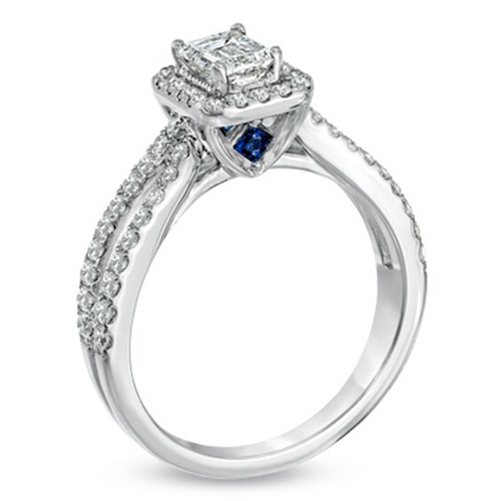 Vera Wang Love Collection 1 CT. T.w. Emerald-Cut Diamond Split Shank Ring in 14K White Gold