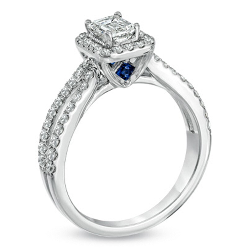 Vera Wang Love Collection 1 CT. T.W. Emerald-Cut Diamond Split Shank Ring in 14K White Gold