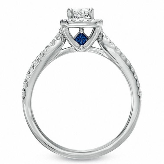 Vera Wang Love Collection 1 CT. T.w. Emerald-Cut Diamond Split Shank Ring in 14K White Gold