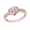 Thumbnail Image 1 of 1/4 CT. T.W. Diamond Heart Ring in 10K Rose Gold