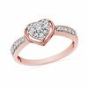 Thumbnail Image 0 of 1/4 CT. T.W. Diamond Heart Ring in 10K Rose Gold