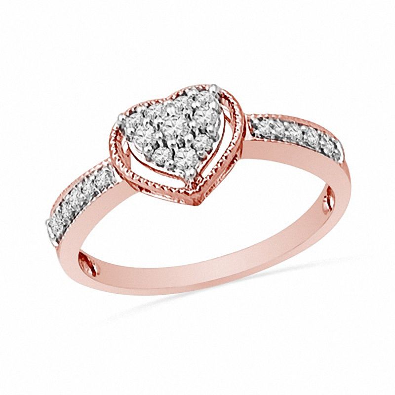 18K White gold / Size 6.75 / Dainty Diamond Heart Ring / Tiny Heart Ri –  Jewels By Tarry