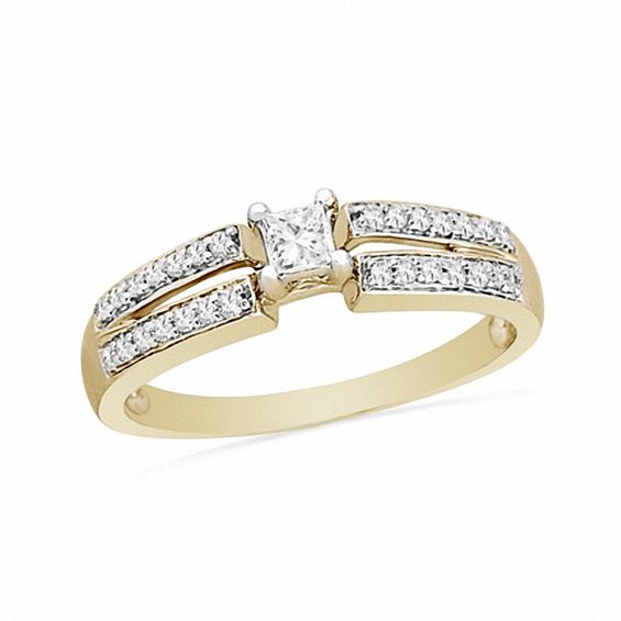1/4 CT. T.w. Princess-Cut Diamond Promise Ring in 10K Gold