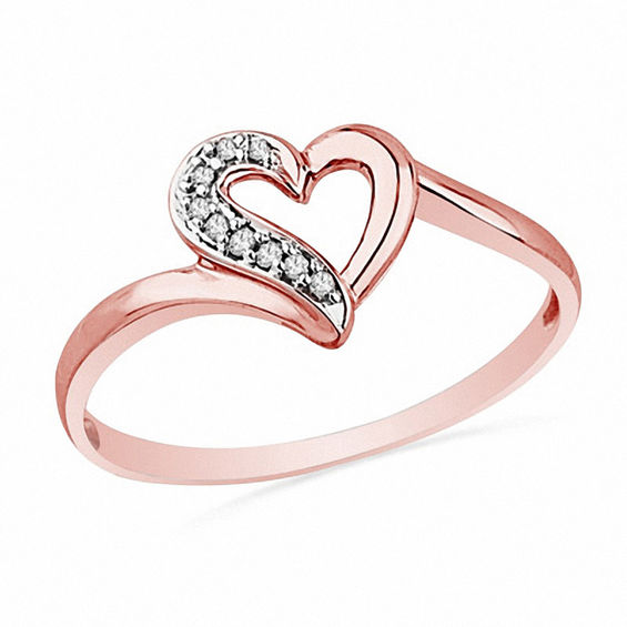 tuyo Odia Disciplina Diamond Accent Heart Ring in 10K Rose Gold | Zales