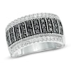 Thumbnail Image 1 of 1 CT. T.W. Enhanced Black and White Diamond Stripe Fashion Band in 10K White Gold
