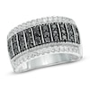 Thumbnail Image 0 of 1 CT. T.W. Enhanced Black and White Diamond Stripe Fashion Band in 10K White Gold