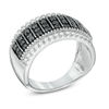 Thumbnail Image 1 of 1 CT. T.W. Enhanced Black and White Diamond Stripe Fashion Band in 10K White Gold