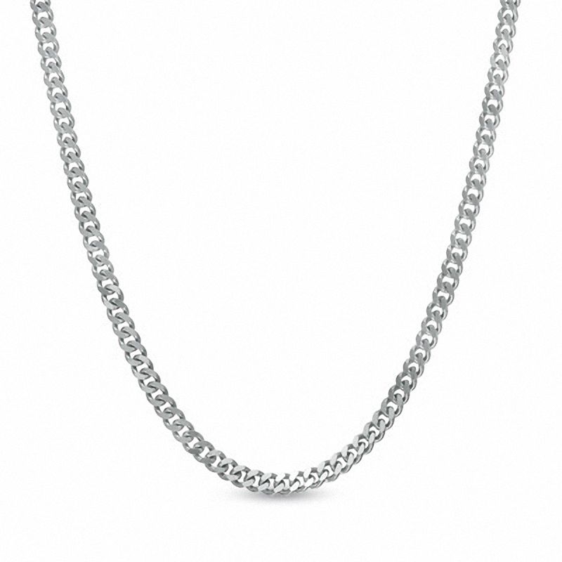 Ladies' 1.5mm Gourmette Chain Necklace in 14K White Gold - 18"