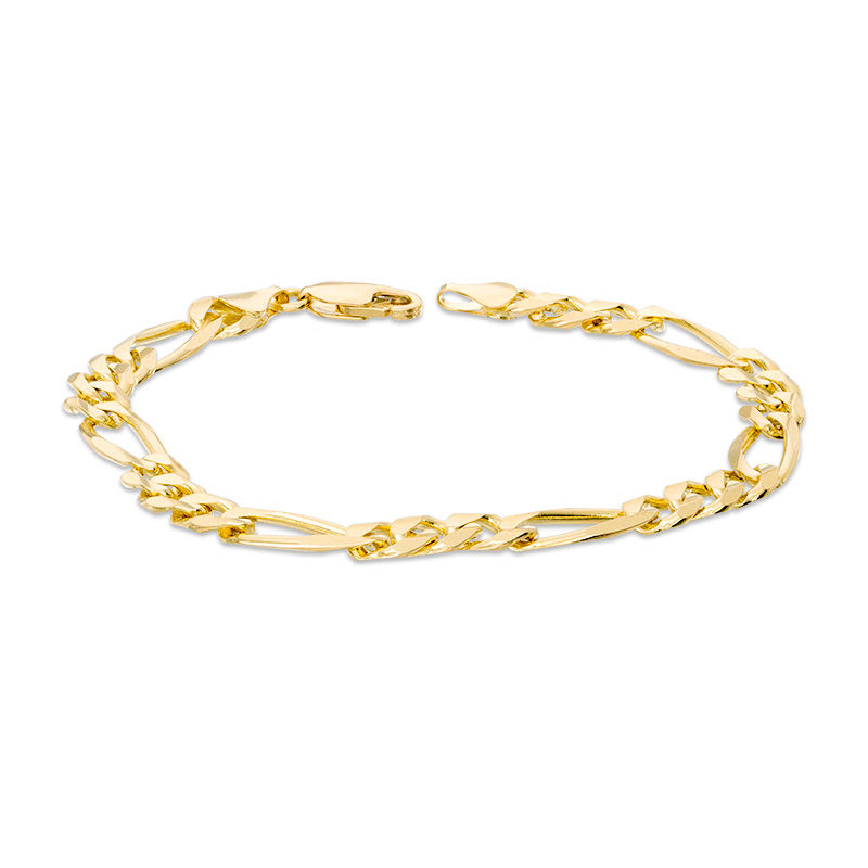 Men's 7.0mm Figaro Chain Bracelet in 14K Gold - 8.5