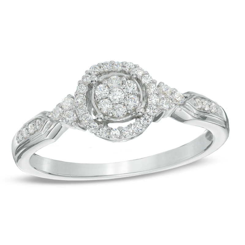 Main Image 1 of 1/5 CT. T.W. Multi-Diamond Promise Ring in 10K White Gold