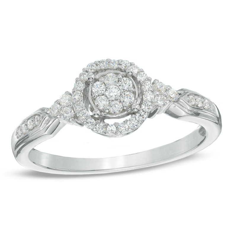 1/5 CT. T.W. Multi-Diamond Promise Ring in 10K White Gold