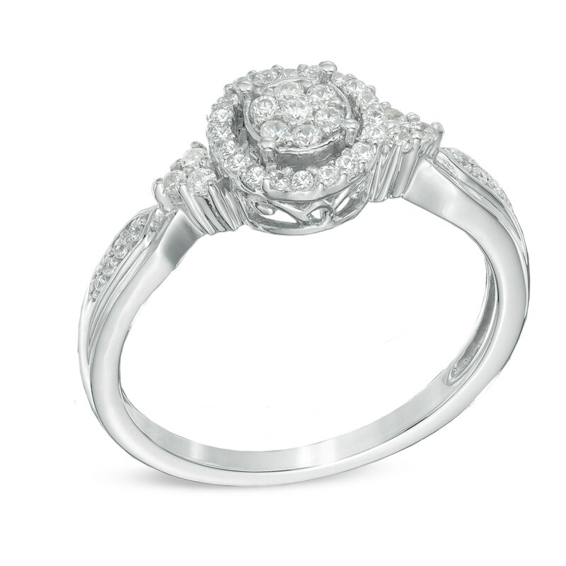 1/5 CT. T.W. Multi-Diamond Promise Ring in 10K White Gold