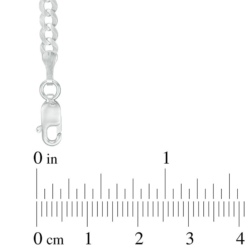 Men's 3.6mm Curb Chain Necklace in Solid 14K White Gold - 22"
