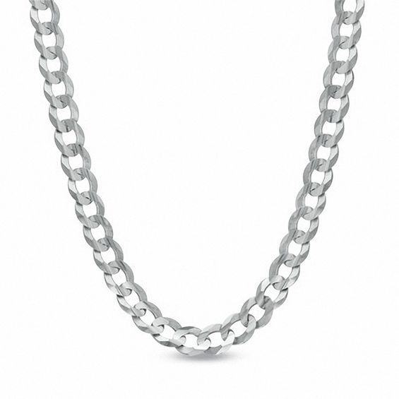 Zales Men's 12.0mm Curb Chain Necklace in Stainless Steel - 22