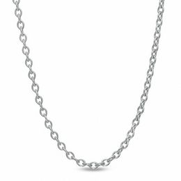 Ladies' 0.8mm Cable Chain Necklace in 14K White Gold - 16&quot;
