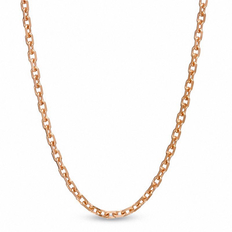 Ladies' 1.1mm Cable Chain Necklace in 14K Rose Gold - 16"