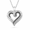 Thumbnail Image 0 of 1/2 CT. T.W. Enhanced Black and White Diamond Heart-Shaped Pendant in Sterling Silver