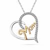 Thumbnail Image 1 of Diamond Accent Heart-Shaped &quot;MOM&quot; Pendant in Two-Tone Sterling Silver