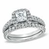 Thumbnail Image 1 of 1-3/4 CT. T.W. Princess-Cut Diamond Frame Bridal Set in 14K White Gold