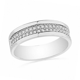 1/5 CT. T.W. Diamond Double Row Band in Sterling Silver