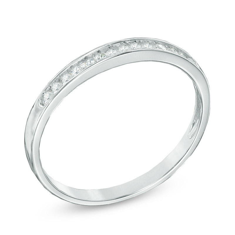 Main Image 2 of 1/10 CT. T.W. Diamond Anniversary Band in Sterling Silver