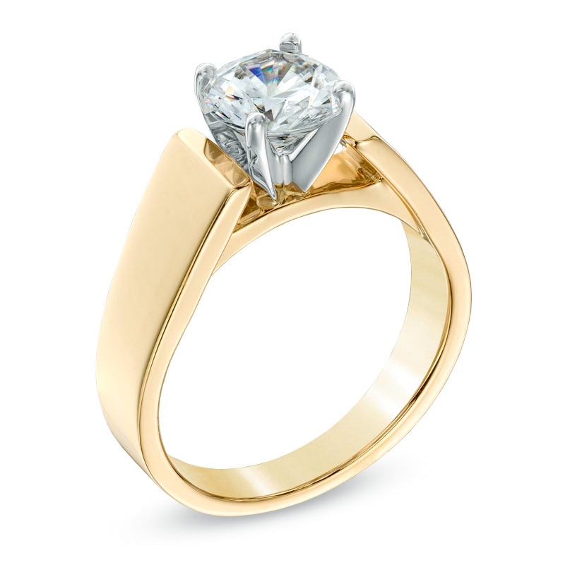 Main Image 2 of 1-1/5 CT. Certified Diamond Solitaire Engagement Ring in 14K Two-Tone Gold (J/I2)