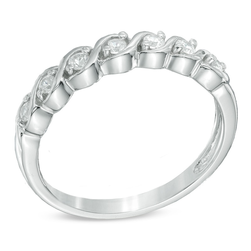 Main Image 2 of 1/8 CT. T.W. Diamond Seven Stone "S" Anniversary Band in Sterling Silver