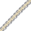 Thumbnail Image 0 of Men's Yellow IP Railroad Cross Link Bracelet in Stainless Steel - 8.5"