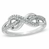 Thumbnail Image 0 of 1/5 CT. T.W. Diamond Infinity Loop Ring in Sterling Silver