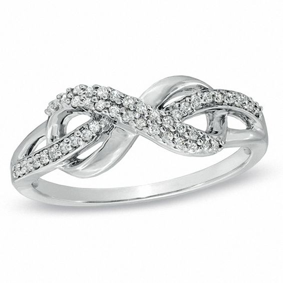 1/5 CT. T.w. Diamond Infinity Loop Ring in Sterling Silver