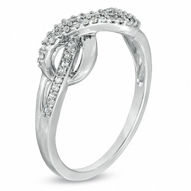 1/5 CT. T.W. Diamond Infinity Loop Ring in Sterling Silver | Zales