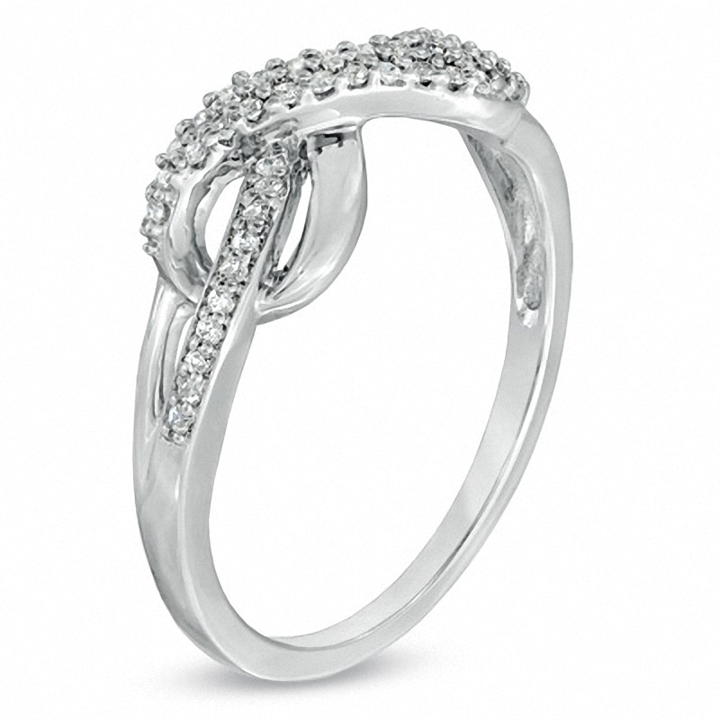 1/5 CT. T.W. Diamond Infinity Loop Ring in Sterling Silver
