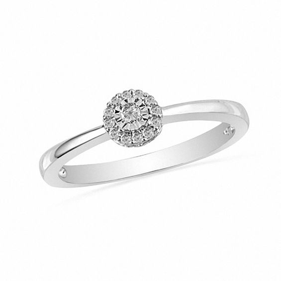 1/10 CT. T.w. Diamond Frame Promise Ring in Sterling Silver
