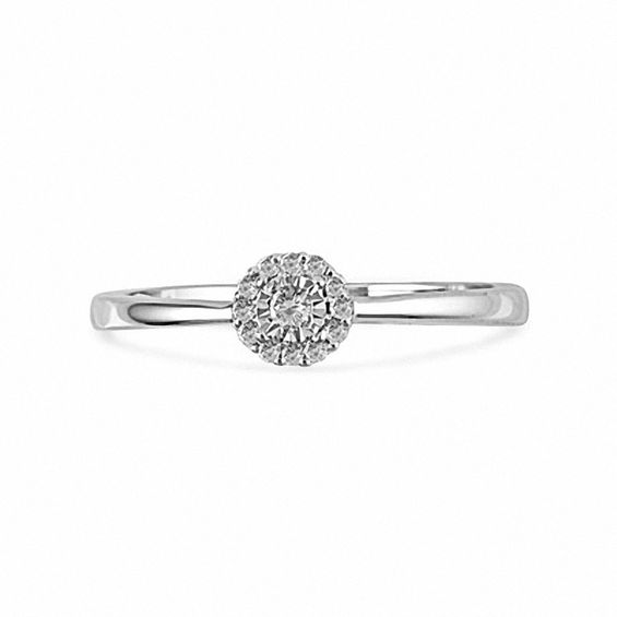 1/10 CT. T.w. Diamond Frame Promise Ring in Sterling Silver