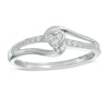 Thumbnail Image 0 of Diamond Accent Heart Split Shank Promise Ring in Sterling Silver