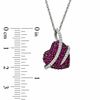 Thumbnail Image 2 of Lab-Created Ruby and White Sapphire Heart Pendant in Sterling Silver