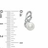 Thumbnail Image 2 of Honora 6.5-7.0mm Freshwater Cultured Pearl and Diamond Accent Swirl Earrings in Sterling Silver