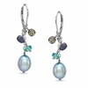 Thumbnail Image 1 of Honora 7.5-8.0mm Sky Blue Freshwater Cultured Pearl and Multi-Gemstone Earrings in Sterling Silver