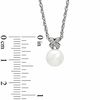 Thumbnail Image 2 of Honora 7.5-8.0mm Freshwater Cultured Pearl and Diamond Accent "X" Pendant in Sterling Silver