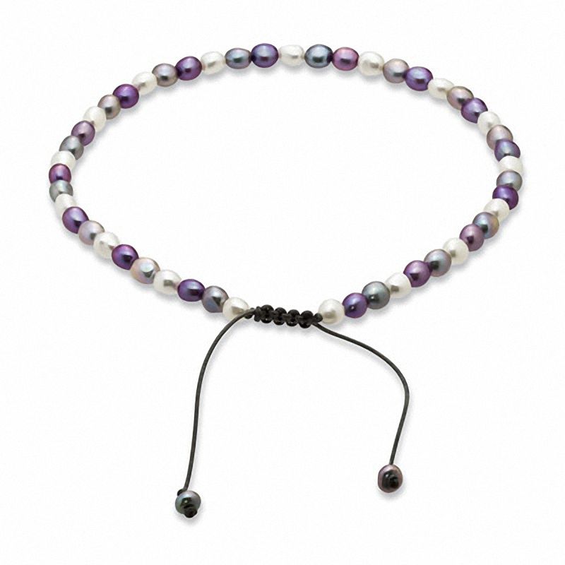 Main Image 1 of Honora 7.0-9.0mm Multi-Color Freshwater Cultured Pearl Macramé Necklace-19"