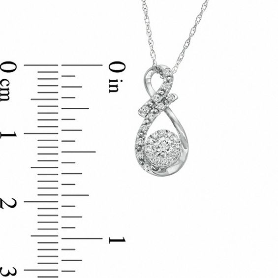 1/4 CT. T.w. Composite Diamond Infinity Loop Pendant in 10K White Gold