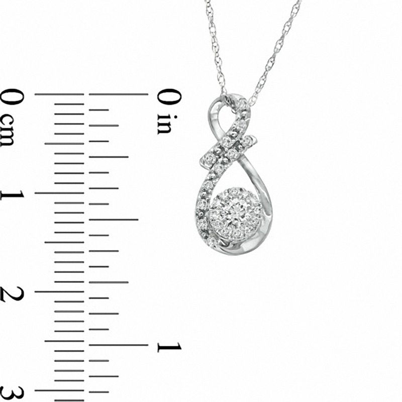 Main Image 2 of 1/4 CT. T.W. Composite Diamond Infinity Loop Pendant in 10K White Gold