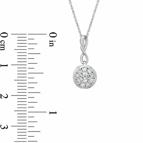 1/3 CT. T.w. Composite Diamond Infinity Drop Pendant in 10K White Gold