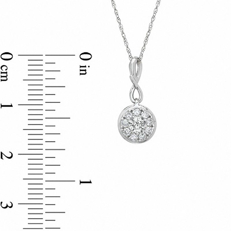Main Image 2 of 1/3 CT. T.W. Composite Diamond Infinity Drop Pendant in 10K White Gold