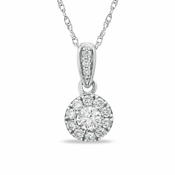 1/3 CT. T.w. Composite Diamond Drop Pendant in 10K White Gold