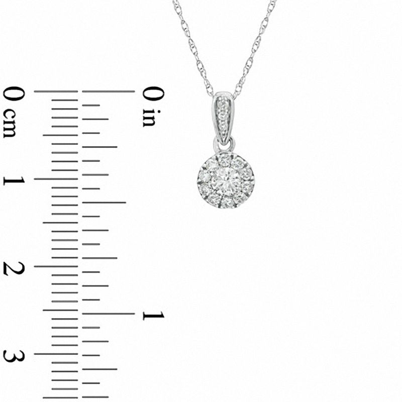 Main Image 2 of 1/3 CT. T.W. Composite Diamond Drop Pendant in 10K White Gold