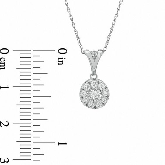 1/2 CT. T.w. Composite Diamond Drop Pendant in 10K White Gold