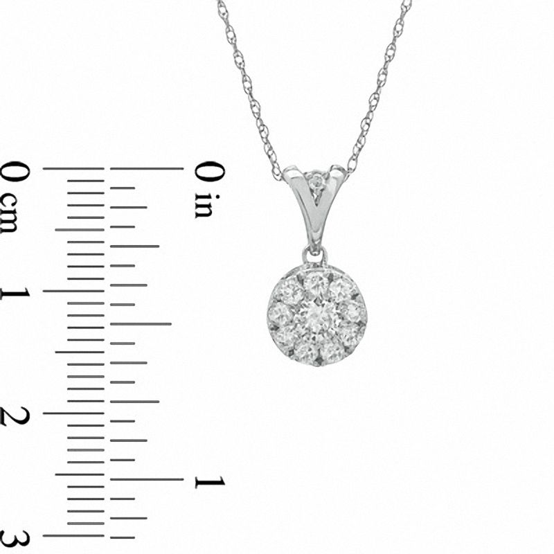 Main Image 2 of 1/2 CT. T.W. Composite Diamond Drop Pendant in 10K White Gold